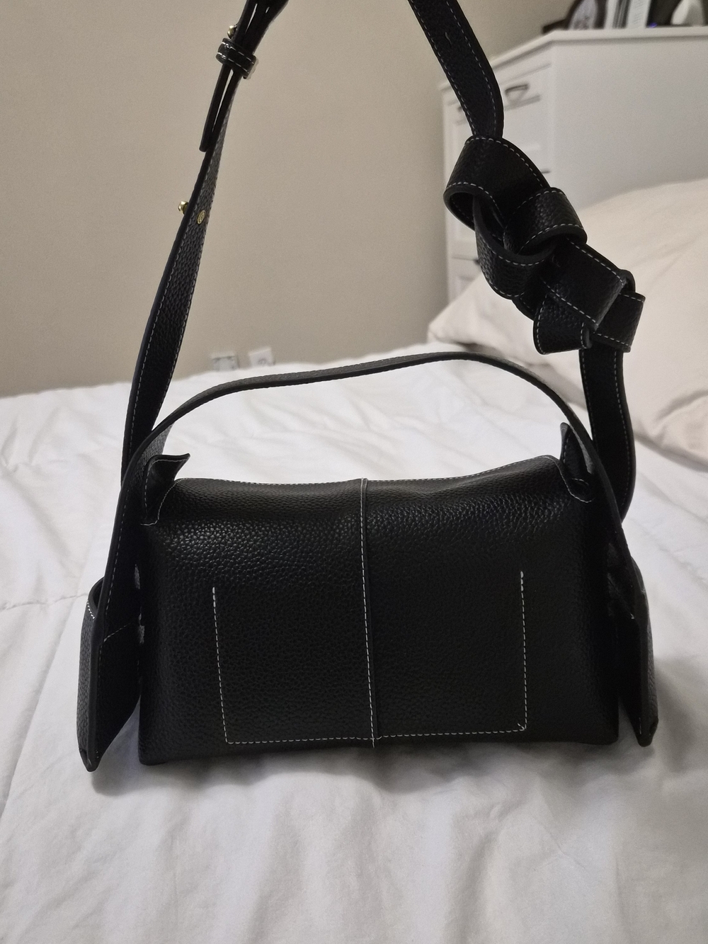 Songmont Black Pebbled Leather Crossbody - Picture 4 of 9